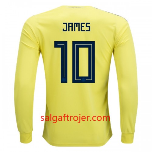 Colombia Fodboldtrøjer James 10 Hjemmebanesæt VM 2018 Langærmet Colombia Fodboldtrøjer James 10 Hjemmebanesæt VM 2018 Langærmet